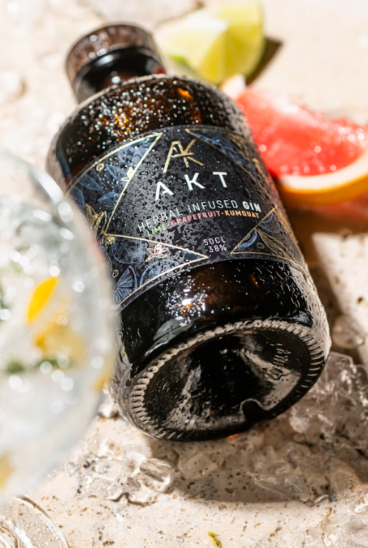 AKT Herbal Infused Gin with Lime, Grapefruit, Kumquat 50 CL, 38%