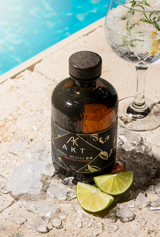 AKT Herbal Infused Gin with Lime, Grapefruit, Kumquat 50 CL, 38%