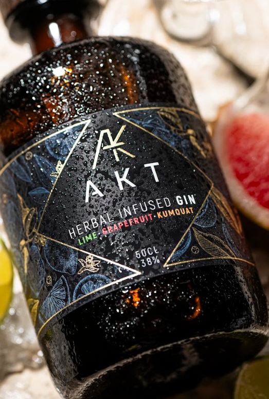 AKT Herbal Infused Gin with Lime, Grapefruit, Kumquat 50 CL, 38%